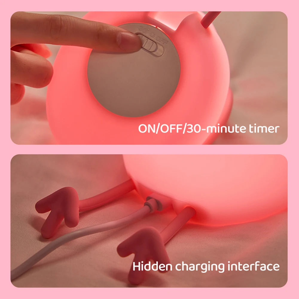 3 Kademeli Zamanlayıcılı Flamingo LED Gece Lambası