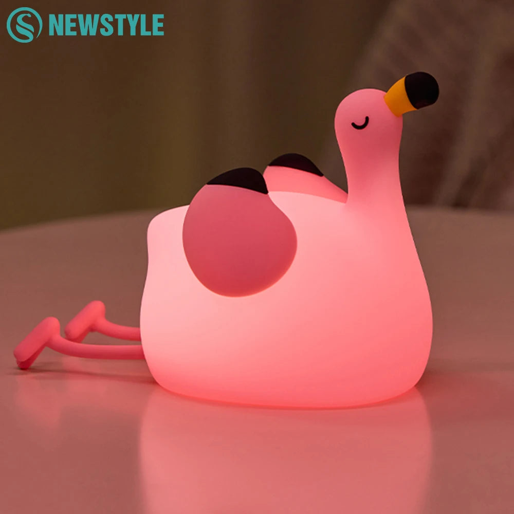 3 Kademeli Zamanlayıcılı Flamingo LED Gece Lambası