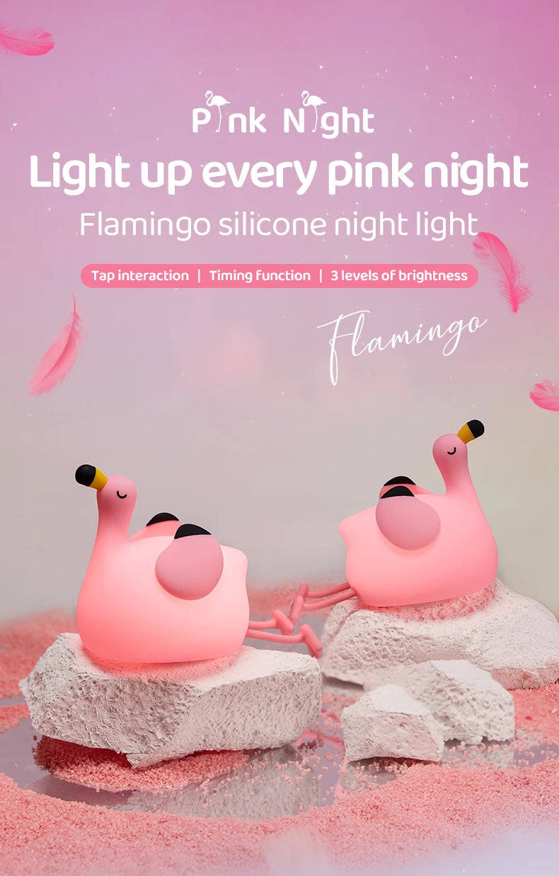 3 Kademeli Zamanlayıcılı Flamingo LED Gece Lambası