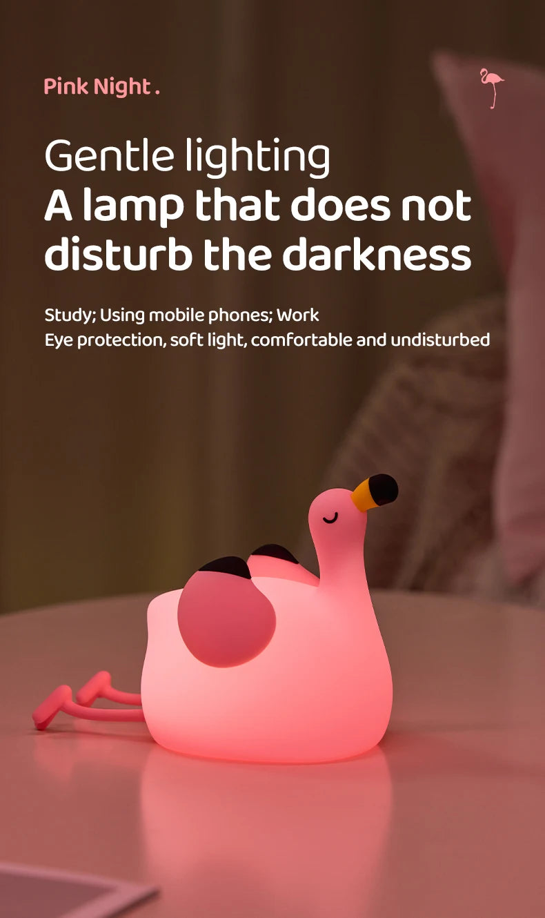 3 Kademeli Zamanlayıcılı Flamingo LED Gece Lambası