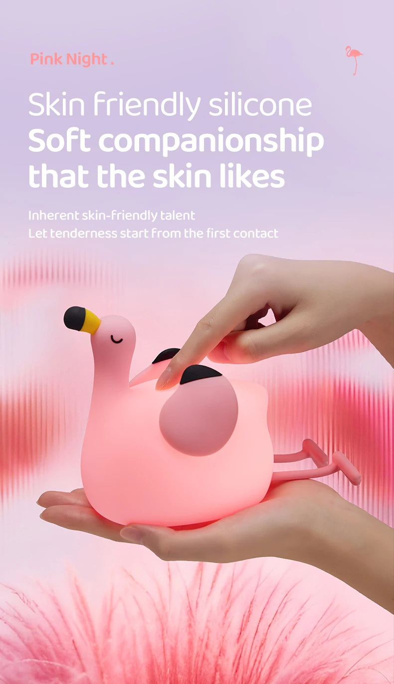 3 Kademeli Zamanlayıcılı Flamingo LED Gece Lambası